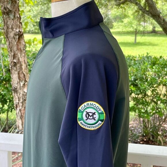 Peter Millar Crown Colorblock 1/2 Zip Stretch Pullover. Size Medium. Carmody Inv - Picture 4 of 11